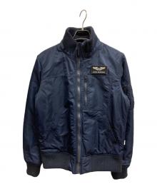ALPHA（アルファ）の古着「HOODED RIB JACKET」｜ネイビー