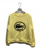 LACOSTEラコステ）の古着「フロッキークロックプリントスウェットシャツ」｜イエロー