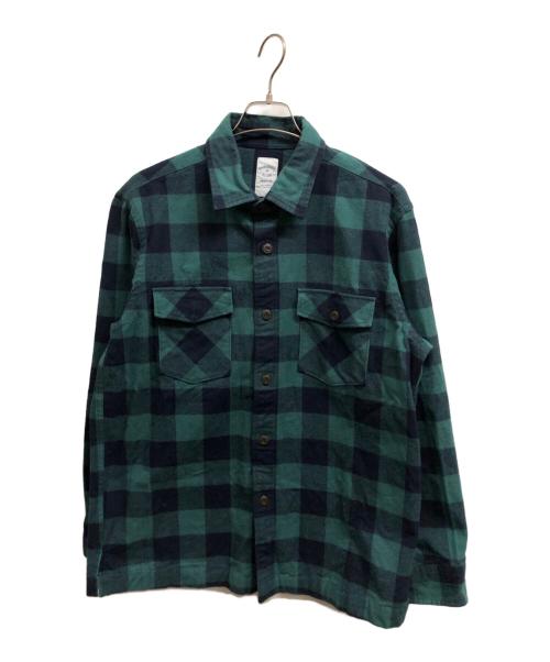 BROOKS BROTHERS（ブルックスブラザーズ）BROOKS BROTHERS (ブルックスブラザーズ) エルボーパッチチェックシャツ グリーン サイズ:Mの古着・服飾アイテム