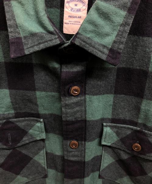 BROOKS BROTHERS（ブルックスブラザーズ）BROOKS BROTHERS (ブルックスブラザーズ) エルボーパッチチェックシャツ グリーン サイズ:Mの古着・服飾アイテム