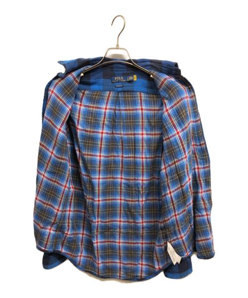 POLO RALPH LAUREN（ポロ・ラルフローレン）POLO RALPH LAUREN (ポロ・ラルフローレン) クラシック フィット チェック ダブルフェイス シャツ ブルー×ブラック サイズ:Sの古着・服飾アイテム