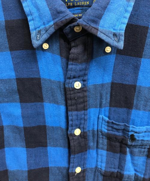 POLO RALPH LAUREN（ポロ・ラルフローレン）POLO RALPH LAUREN (ポロ・ラルフローレン) クラシック フィット チェック ダブルフェイス シャツ ブルー×ブラック サイズ:Sの古着・服飾アイテム