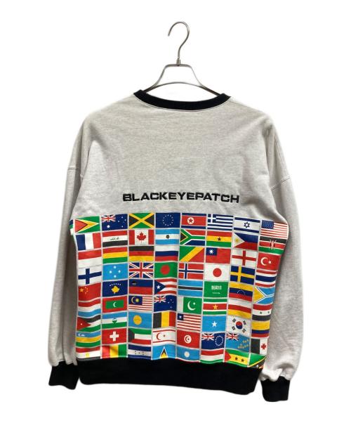 BlackEyePatch（ブラックアイパッチ）BlackEyePatch (ブラックアイパッチ) フラッグプリントスウェット グレー サイズ:Mの古着・服飾アイテム