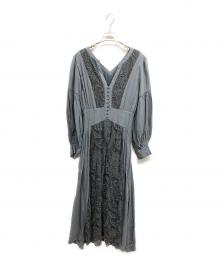 Ameri（アメリ）の古着「MEDI EMBROIDERY TULLE LACE DRESS」｜ブルー
