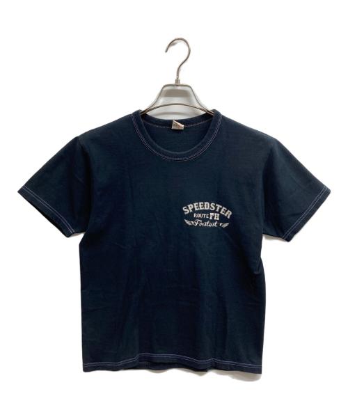 THE FLAT HEAD（ザ・フラットヘッド）THE FLAT HEAD (ザ・フラットヘッド) プリントTシャツ ブラック サイズ:38の古着・服飾アイテム