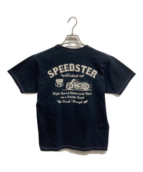 THE FLAT HEAD（ザ・フラットヘッド）THE FLAT HEAD (ザ・フラットヘッド) プリントTシャツ ブラック サイズ:38の古着・服飾アイテム