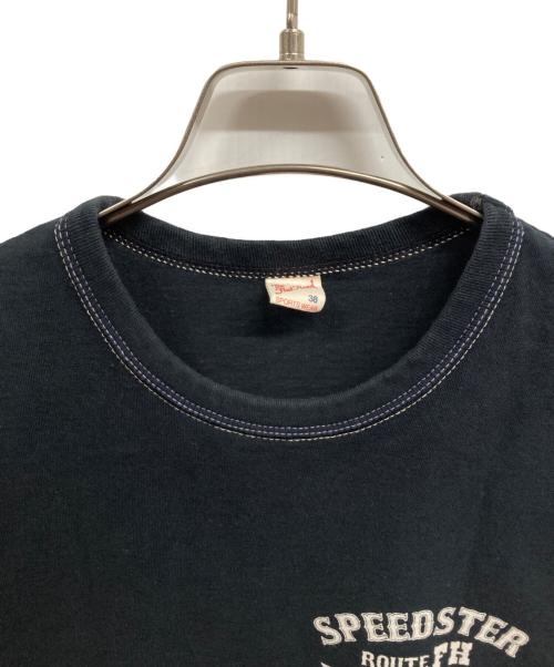 THE FLAT HEAD（ザ・フラットヘッド）THE FLAT HEAD (ザ・フラットヘッド) プリントTシャツ ブラック サイズ:38の古着・服飾アイテム