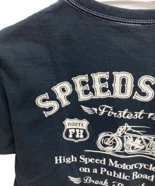 THE FLAT HEAD（ザ・フラットヘッド）THE FLAT HEAD (ザ・フラットヘッド) プリントTシャツ ブラック サイズ:38の古着・服飾アイテム