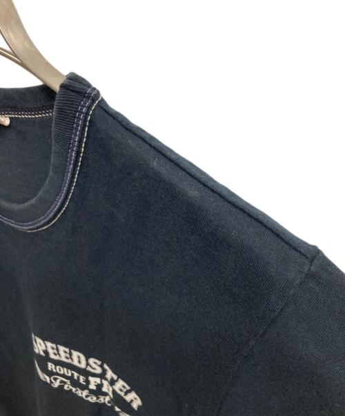 THE FLAT HEAD（ザ・フラットヘッド）THE FLAT HEAD (ザ・フラットヘッド) プリントTシャツ ブラック サイズ:38の古着・服飾アイテム