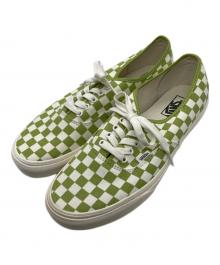 VANS（ヴァンズ）の古着「チェッカーボードローカットスニーカー」｜ホワイト×グリーン