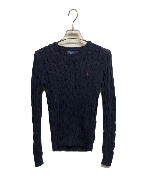 POLO RALPH LAUREN（ポロ・ラルフローレン）POLO RALPH LAUREN (ポロ・ラルフローレン) ポニー刺繍ケーブルニット/POLO RALPH LAURENニット ネイビー サイズ:XSの古着・服飾アイテム
