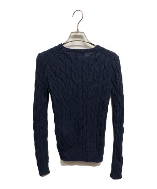 POLO RALPH LAUREN（ポロ・ラルフローレン）POLO RALPH LAUREN (ポロ・ラルフローレン) ポニー刺繍ケーブルニット/POLO RALPH LAURENニット ネイビー サイズ:XSの古着・服飾アイテム