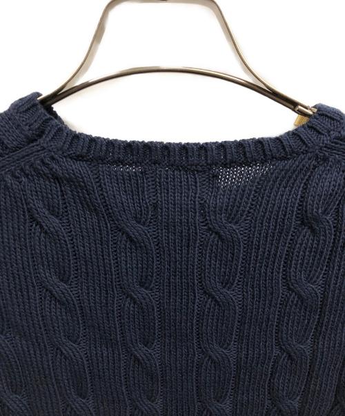 POLO RALPH LAUREN（ポロ・ラルフローレン）POLO RALPH LAUREN (ポロ・ラルフローレン) ポニー刺繍ケーブルニット/POLO RALPH LAURENニット ネイビー サイズ:XSの古着・服飾アイテム