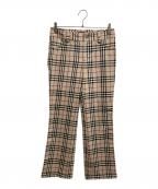 BURBERRY BLUE LABELバーバリー ブルー レーベル）の古着「ノバチェックフレアパンツ」｜ベージュ