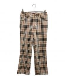 BURBERRY BLUE LABEL（バーバリー ブルー レーベル）の古着「ノバチェックフレアパンツ」｜ベージュ