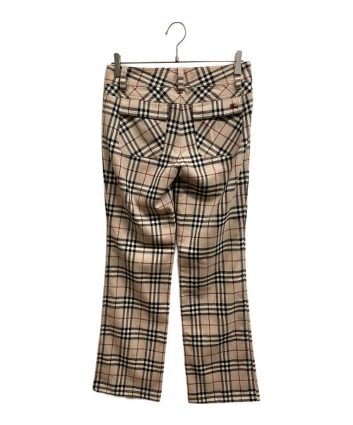 BURBERRY BLUE LABEL（バーバリー ブルー レーベル）BURBERRY BLUE LABEL (バーバリー ブルー レーベル) ノバチェックフレアパンツ ベージュ サイズ:38の古着・服飾アイテム