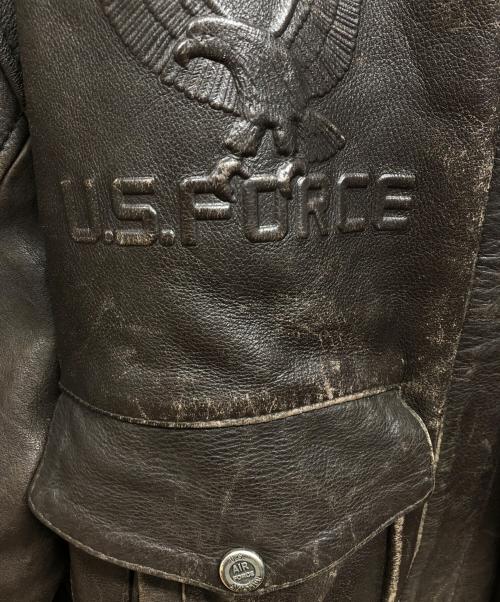 US FORSE（アス フォース ワン）US FORSE (アス フォース ワン) A-2レザージャケット ブラウン サイズ:54の古着・服飾アイテム