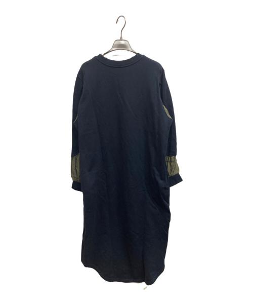 ZUCCA（ズッカ）ZUCCA (ズッカ) 異素材MIX切替ワンピース ブラック×カーキ サイズ:Mの古着・服飾アイテム