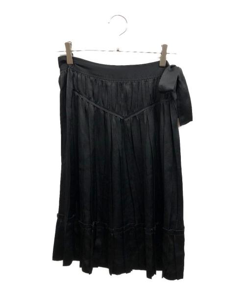 ISSEY MIYAKE（イッセイミヤケ）ISSEY MIYAKE (イッセイミヤケ) サテンプリーツスカート ブラック サイズ:1の古着・服飾アイテム