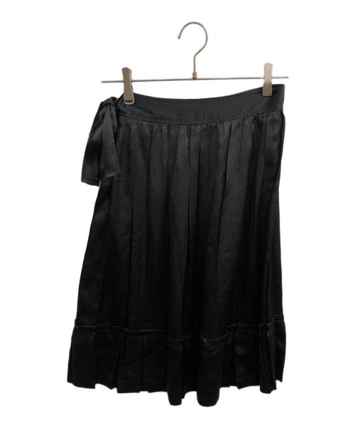 ISSEY MIYAKE（イッセイミヤケ）ISSEY MIYAKE (イッセイミヤケ) サテンプリーツスカート ブラック サイズ:1の古着・服飾アイテム