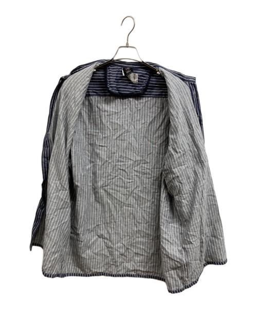 HB Protective Wear（エイチビー・プロテクティブ・ウェア）HB Protective Wear (エイチビー・プロテクティブ・ウェア) ストライプシャツ ホワイト×ネイビー サイズ:47-48の古着・服飾アイテム