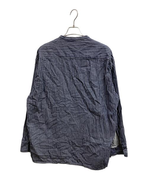 HB Protective Wear（エイチビー・プロテクティブ・ウェア）HB Protective Wear (エイチビー・プロテクティブ・ウェア) ストライプシャツ ホワイト×ネイビー サイズ:47-48の古着・服飾アイテム