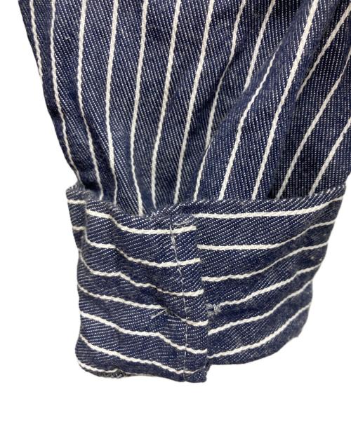 HB Protective Wear（エイチビー・プロテクティブ・ウェア）HB Protective Wear (エイチビー・プロテクティブ・ウェア) ストライプシャツ ホワイト×ネイビー サイズ:47-48の古着・服飾アイテム