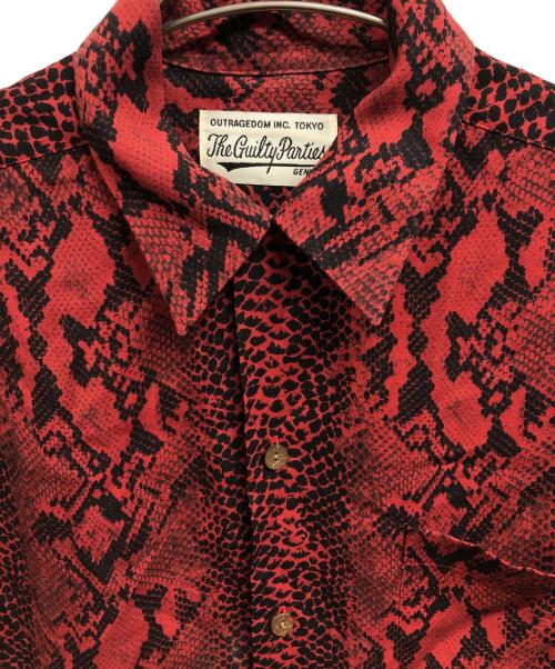 WACKO MARIA（ワコマリア）WACKO MARIA (ワコマリア) パイソン柄オープンカラーシャツ レッド サイズ:Mの古着・服飾アイテム