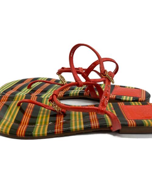 TORY BURCH（トリーバーチ）TORY BURCH (トリーバーチ) トングサンダル/	TORY BURCH レッド×グリーン サイズ:7の古着・服飾アイテム