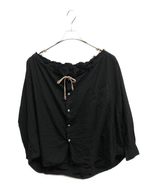 COMME des GARCONS COMME des GARCONS（コムデギャルソン コムデギャルソン）COMME des GARCONS COMME des GARCONS 縮絨ドローストリング・ギャザー長袖ブラウス/COMME des GARCONS COMME des GARCONS ブラック サイズ:Sの古着・服飾アイテム