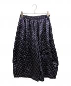 COMME des GARCONS COMME des GARCONSコムデギャルソン コムデギャルソン）の古着「ドット ワイド クロップド パンツ」｜ネイビー