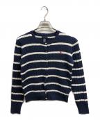 POLO RALPH LAURENポロ・ラルフローレン）の古着「ケーブルボーダーカーディガン」｜ネイビー