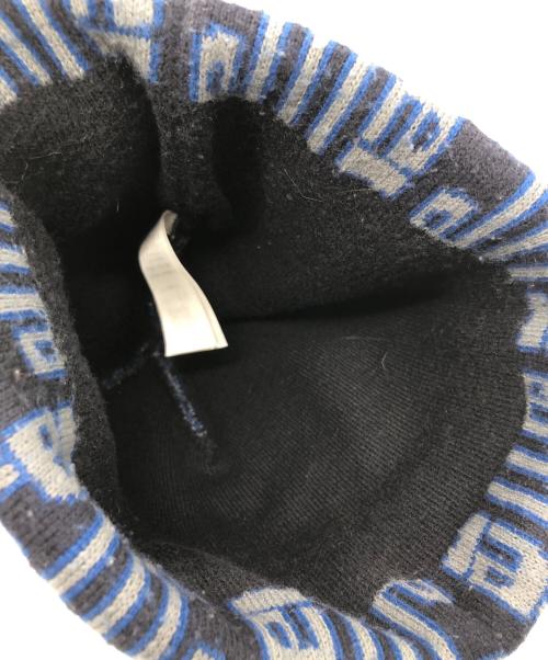 SUPREME（シュプリーム）Supreme (シュプリーム) Vertical Logo Beanie/Supreme ブラック×ブルーの古着・服飾アイテム