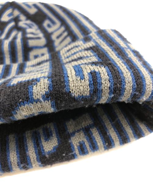 SUPREME（シュプリーム）Supreme (シュプリーム) Vertical Logo Beanie/Supreme ブラック×ブルーの古着・服飾アイテム