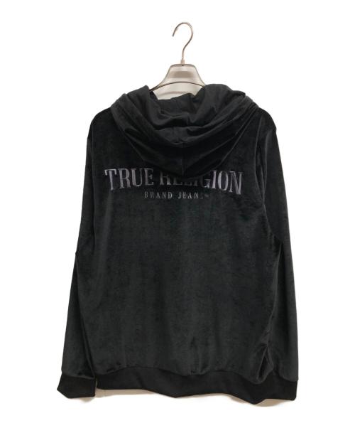 TRUE RELIGION（トゥルー レリジョン）TRUE RELIGION (トゥルー レリジョン) ベロアジップパーカー ブラック サイズ:2XLの古着・服飾アイテム