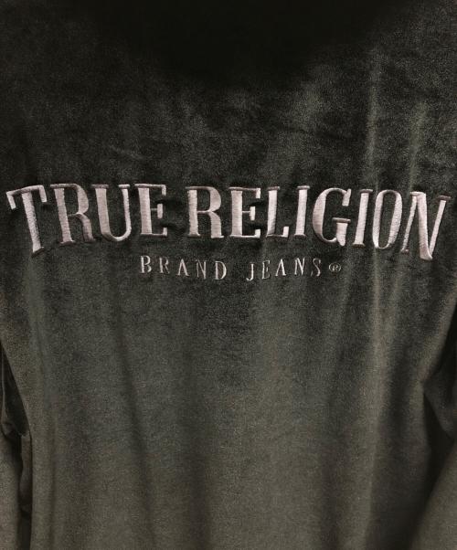 TRUE RELIGION（トゥルー レリジョン）TRUE RELIGION (トゥルー レリジョン) ベロアジップパーカー ブラック サイズ:2XLの古着・服飾アイテム