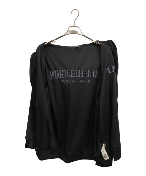 TRUE RELIGION（トゥルー レリジョン）TRUE RELIGION (トゥルー レリジョン) ベロアジップパーカー ブラック サイズ:2XLの古着・服飾アイテム