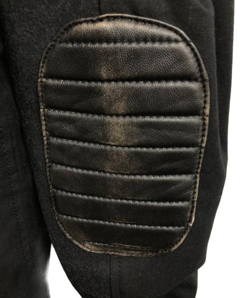 BULLY（ブリー）BULLY (ブリー) レザー切替ウールコート ブラック サイズ:54の古着・服飾アイテム