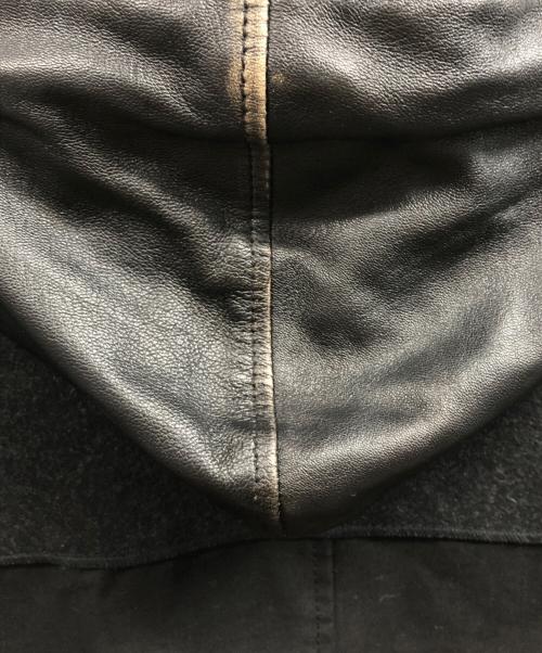 BULLY（ブリー）BULLY (ブリー) レザー切替ウールコート ブラック サイズ:54の古着・服飾アイテム