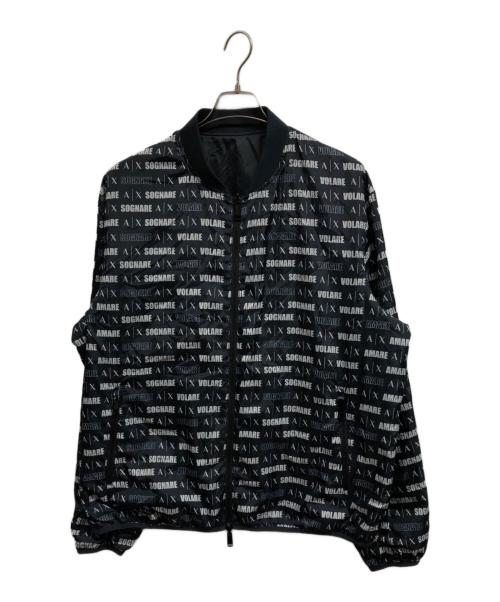 ARMANI EXCHANGE（アルマーニ エクスチェンジ）ARMANI EXCHANGE (アルマーニ エクスチェンジ) 総柄ブルゾン ネイビー サイズ:XXLの古着・服飾アイテム