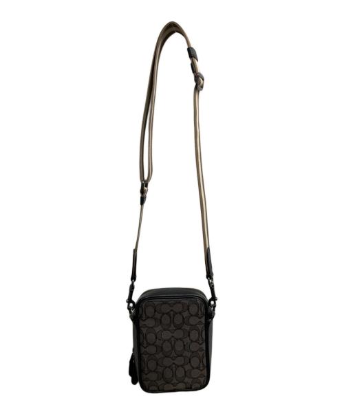 COACH（コーチ）COACH (コーチ) シグネチャージャガードスタントン クロスボディバッグ ブラウンの古着・服飾アイテム