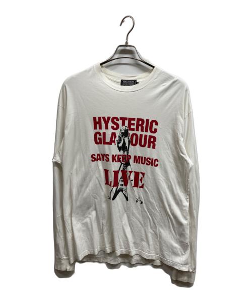 Hysteric Glamour（ヒステリックグラマー）Hysteric Glamour (ヒステリックグラマー) キープミュージックTシャツ ホワイト サイズ:Lの古着・服飾アイテム