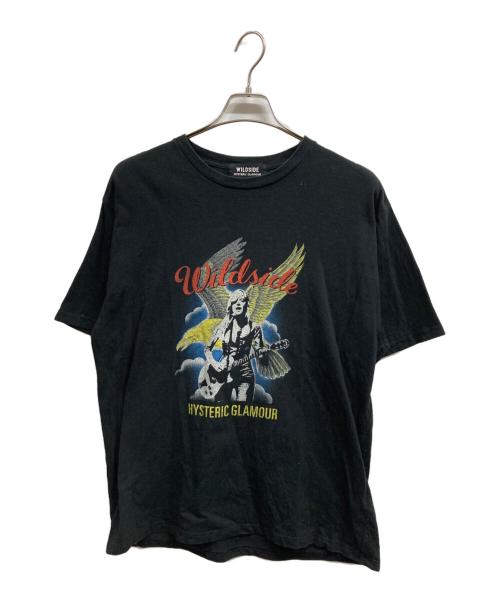 Hysteric Glamour（ヒステリックグラマー）Hysteric Glamour (ヒステリックグラマー) WILDSIDE YOHJI YAMAMOTO (ワイルドサイド ヨウジ ヤマモト) コラボプリントTシャツ ブラック サイズ:5の古着・服飾アイテム
