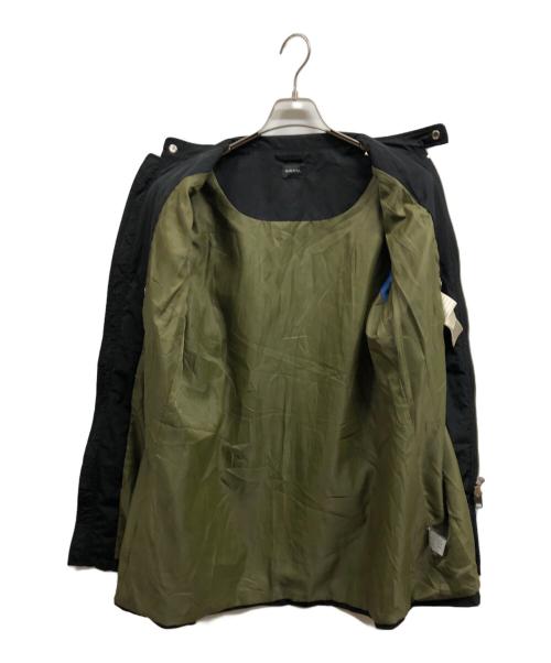 DIESEL（ディーゼル）DIESEL (ディーゼル) ナイロンミドル丈ジャケット ブラック サイズ:Mの古着・服飾アイテム
