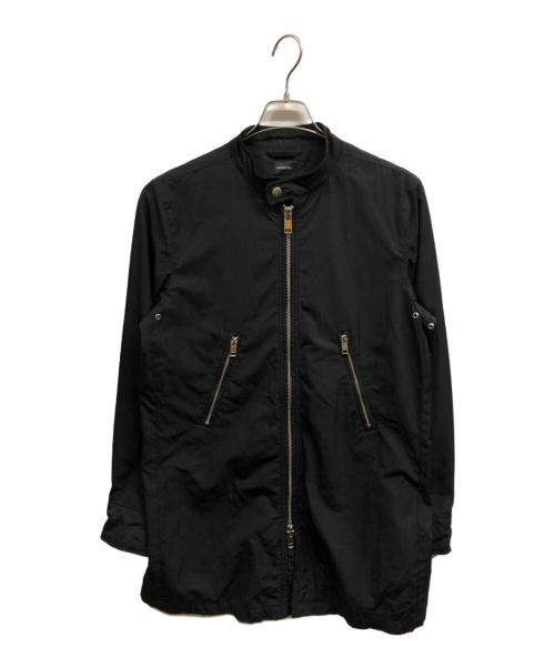DIESEL（ディーゼル）DIESEL (ディーゼル) ナイロンミドル丈ジャケット ブラック サイズ:Mの古着・服飾アイテム