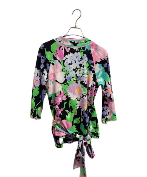 LEONARD FASHION（レオナールファッション）LEONARD FASHION (レオナールファッション) カシュクールブラウス ピンク×ブラック サイズ:Lの古着・服飾アイテム