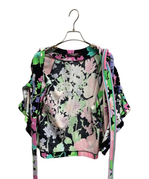 LEONARD FASHION（レオナールファッション）LEONARD FASHION (レオナールファッション) カシュクールブラウス ピンク×ブラック サイズ:Lの古着・服飾アイテム