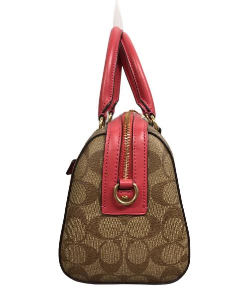 COACH（コーチ）COACH (コーチ) 2WAYバッグ/COACH ベージュ×ピンクの古着・服飾アイテム
