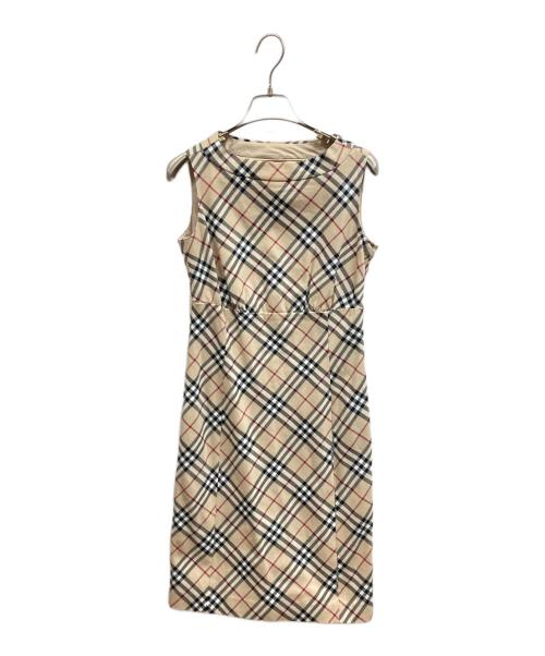 BURBERRY LONDON（バーバリーロンドン）BURBERRY LONDON (バーバリーロンドン) ノヴァチェックタイトワンピース ベージュ サイズ:36の古着・服飾アイテム