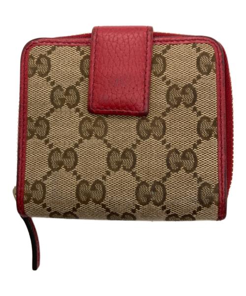 GUCCI（グッチ）GUCCI (グッチ) GGキャンバスミニウォレット レッドの古着・服飾アイテム